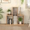 Natural Wood Geometric Shelf 3 Open Cubes Anti-Toppling Storage Organizer